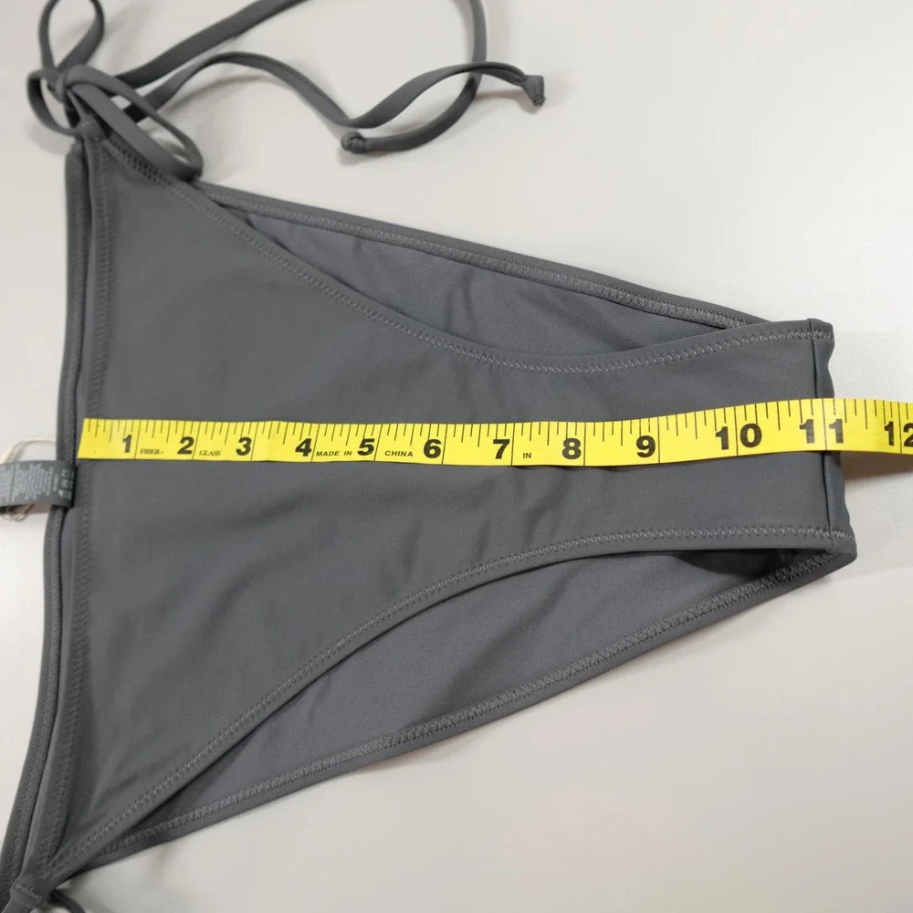 SKIMS Swim Recycled Bikini Bottom Womens 2X Gunmetal Low Rise Tie Beachwear‎